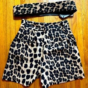 Zara High Waist Shorts with Belt - Size XS